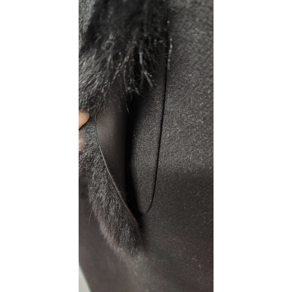 Kobi Halperin Women's Channing Genuine Shearling Trim Black Wool Blend Coat, Sm - Picture 5 of 15